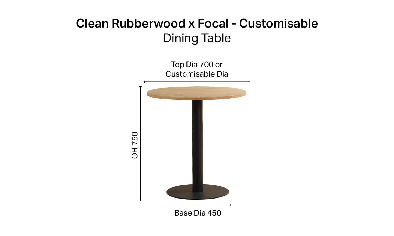 Clean Rubberwood x Focal Dining Table Customisable Comfort Design